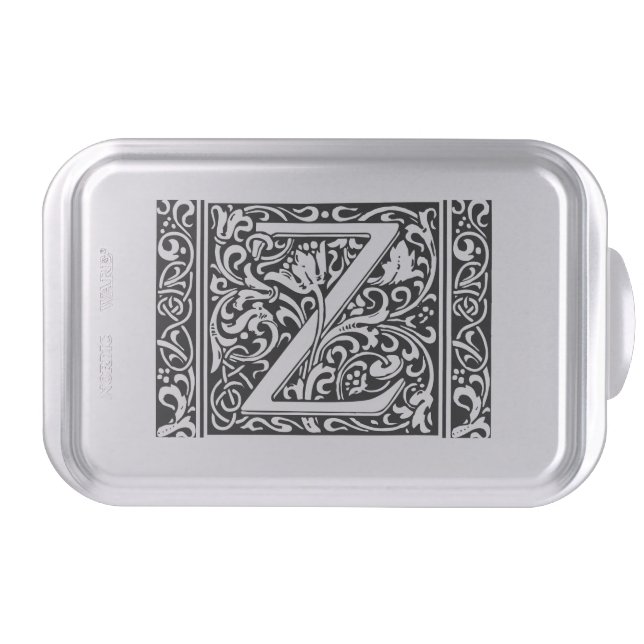 Letter Z Medieval Monogram Art Nouveau Cake Pan (Front)