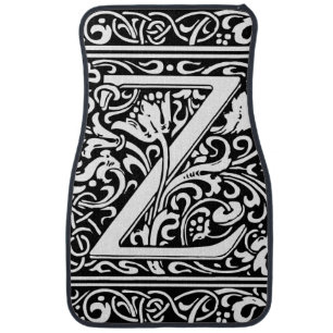 Letter Z Medieval Monogram Art Nouveau Car Mat