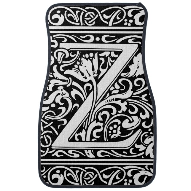 Letter Z Medieval Monogram Art Nouveau Car Mat (Front)