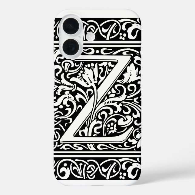 Letter Z Medieval Monogram Art Nouveau Case-Mate iPhone Case (Back)