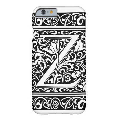 Letter Z Medieval Monogram Art Nouveau Barely There iPhone 6 Case