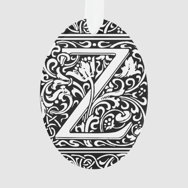 Letter Z Medieval Monogram Art Nouveau Ornament (Back)