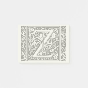 Letter Z Medieval Monogram Art Nouveau Post-it Notes