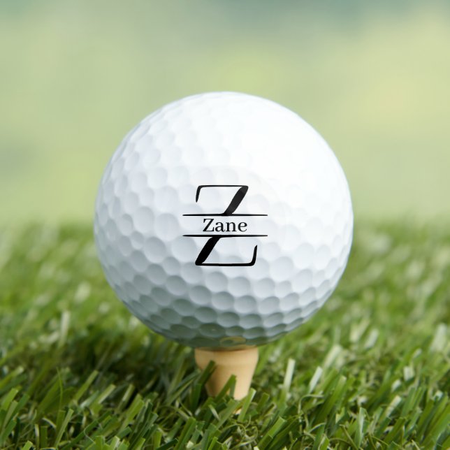 Letter Z Monogram Custom Name Golf Balls (Insitu Tee)