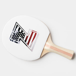 Letter Z Monogram Patriotic Ping-Pong Paddle