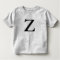 Letter Z monogrammed black inital t shirt