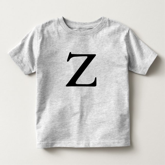 Letter Z monogrammed black inital t shirt (Front)