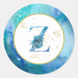 *~* LETTER Z - Nautical Beach Envelope Sticker