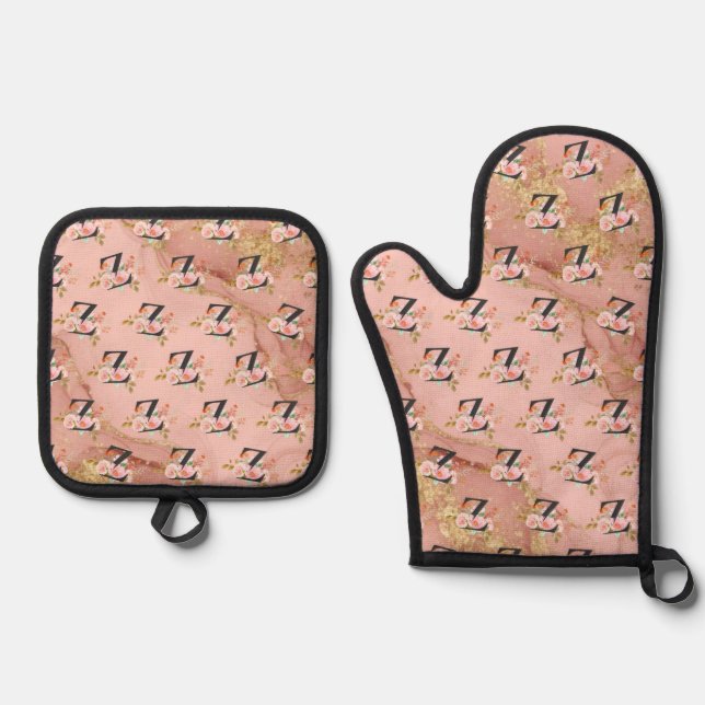 Letter Z Oven Mitt & Pot Holder Set (Front)