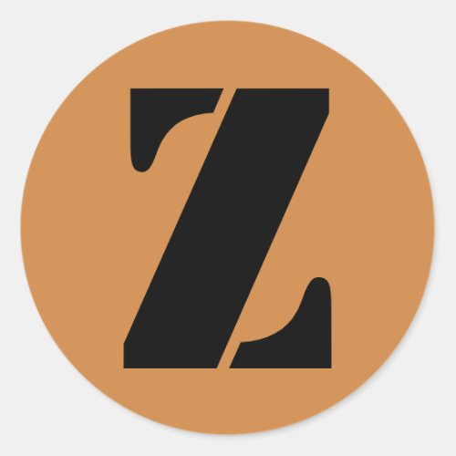 Letter Z Stencil Alphabet by Janz Peru Gold Classic Round Sticker