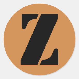 Letter Z Stencil Alphabet by Janz Peru Gold Classic Round Sticker