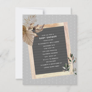 Letterboard Botanical Baby Shower Invitation