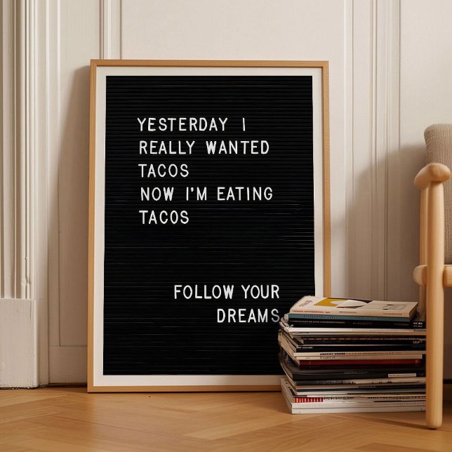 Letterboard Print Taco Print Funny Kitchen Print  (Creator Uploaded)
