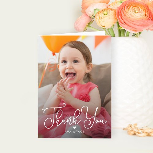 Lettered Charm Editable Color Thank You Card