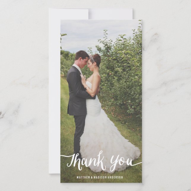 Lettered Overlay | Wedding Thank You Photo Card (Front)