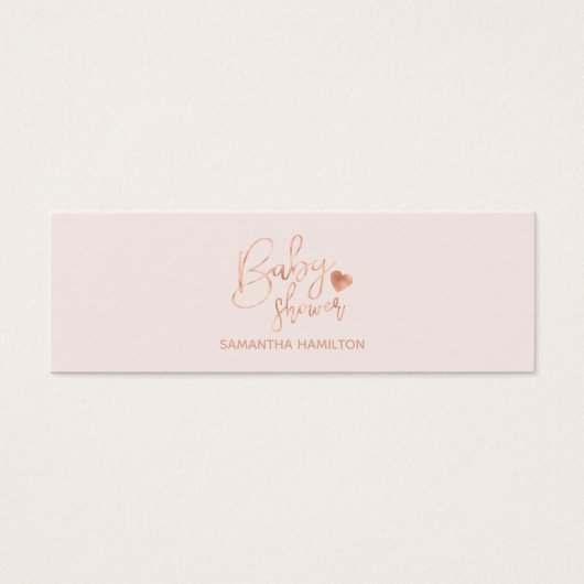 Lettered Rose Gold Foil Baby Shower Diaper Raffle (Front)