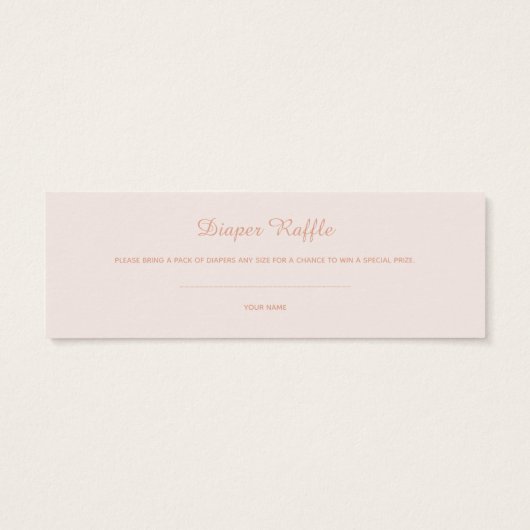 Lettered Rose Gold Foil Baby Shower Diaper Raffle (Back)