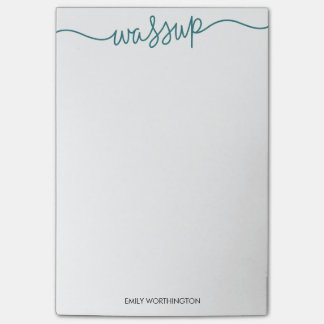 Lettered Wassup Custom Post-it® Notes (Teal)