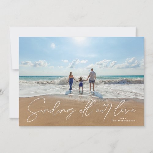 Lettered White Overlay Send Love Photo Valentine Holiday Card