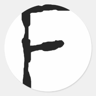 LetterF Classic Round Sticker