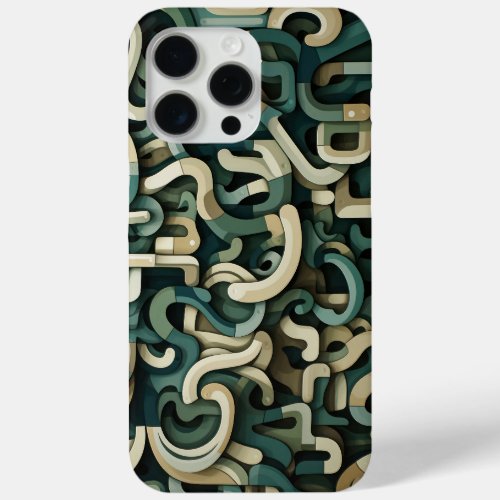 Letterforms broken and layered iPhone 15 pro max case