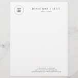 Letterhead Black And White Modern Minimalist<br><div class="desc">Modern Simple Template Elegant Black And White Letterhead.</div>