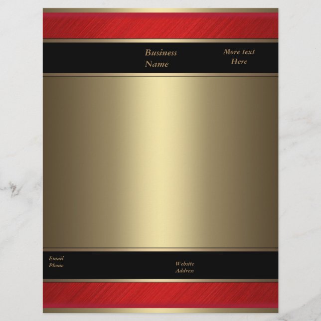 Letterhead Business Red Metal Bronze Gold (Front)