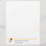 Letterhead - Calendula<br><div class="desc">Calendula flower icon. Small orange flower with yellow horizontal line above template area for Business name/address/contact numbers.  Coordinated envelopes available.</div>