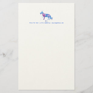 Letterhead Cool Watercolor German Shepherd Dog