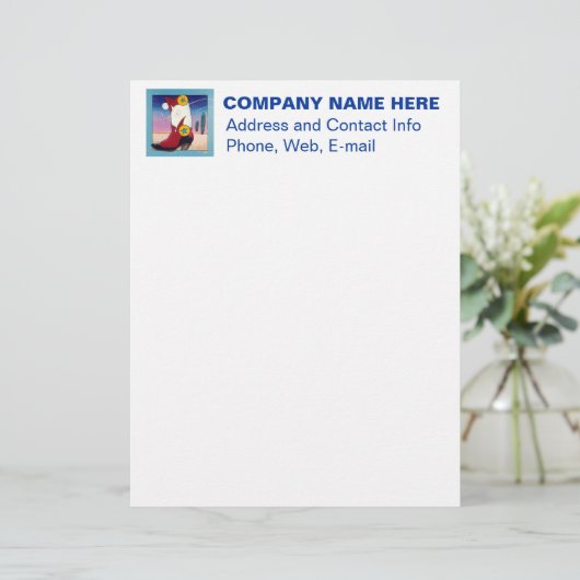 Letterhead - Cowboy Boot, All Dressed Up (Standing Front)