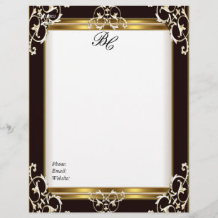 Letterhead Elegant Black Gold Black White Elite