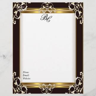 Letterhead Elegant Black Gold Black White Elite
