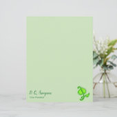 Letterhead - Green 3D Leaf with Name (Standing Front)