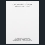 Letterhead Modern Minimalist Elegant Template<br><div class="desc">Your Custom Text Elegant Modern Simple Template Black & White Minimalist Letterhead.</div>