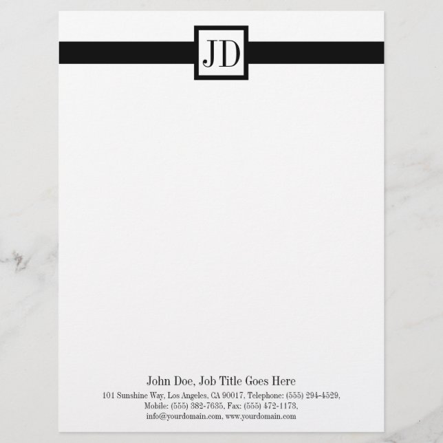 Letterhead Monogram Matching Business Card (Front)