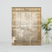 Letterhead Old Torn Paper Gold Brown Border (Standing Front)