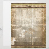 Letterhead Old Torn Paper Gold Brown Border (Front/Back)