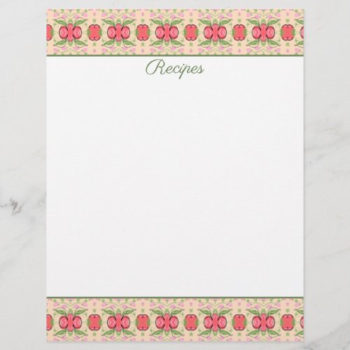 Letterhead or Recipe Sheet Paper