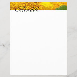 Letterhead Personalize Your Name Sunflowers Flyer