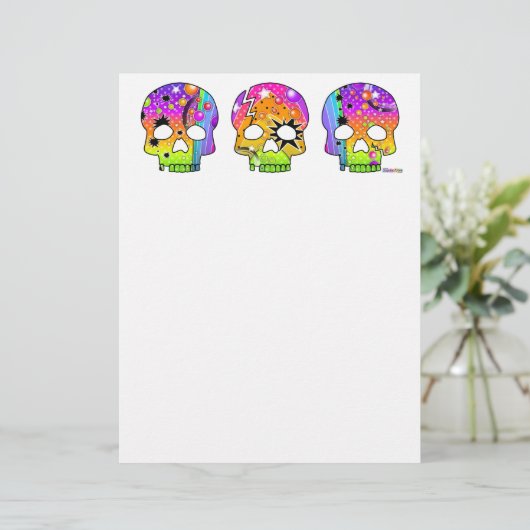 Letterhead - POP ART SKULLS (Standing Front)