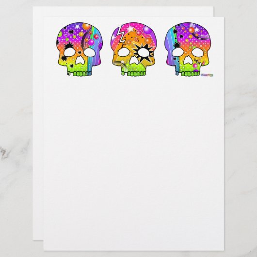 Letterhead - POP ART SKULLS (Front/Back)