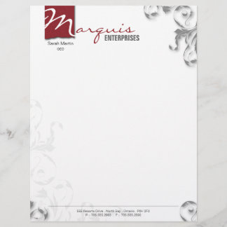 Letterhead Stationary - Corporate CEO Monogram Red