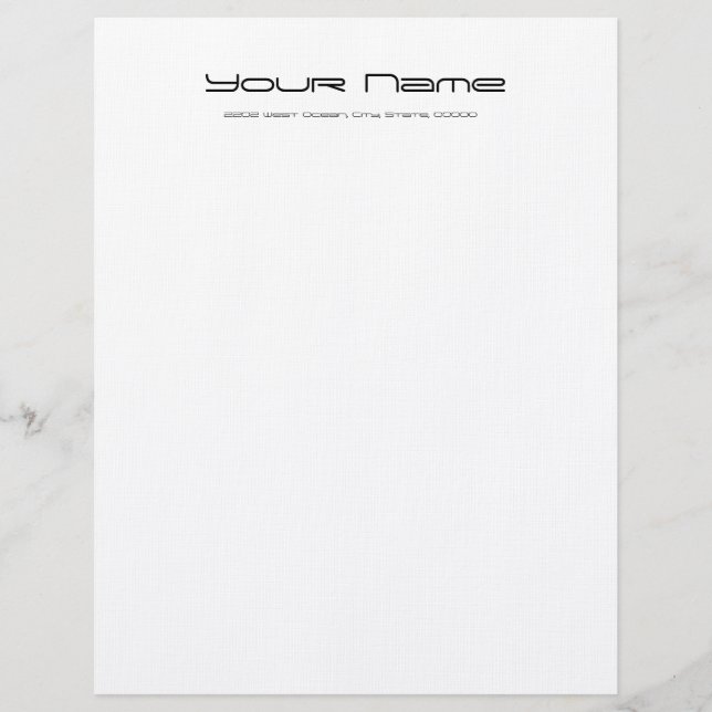 Letterhead Stationary Linen Paper/ White (Front)