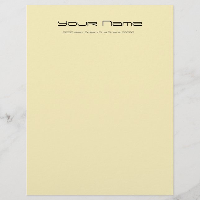 Letterhead Stationery Basic Paper/ lt Gold Color (Front)