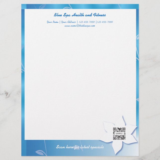 Letterhead Template Blue Spa (Front)