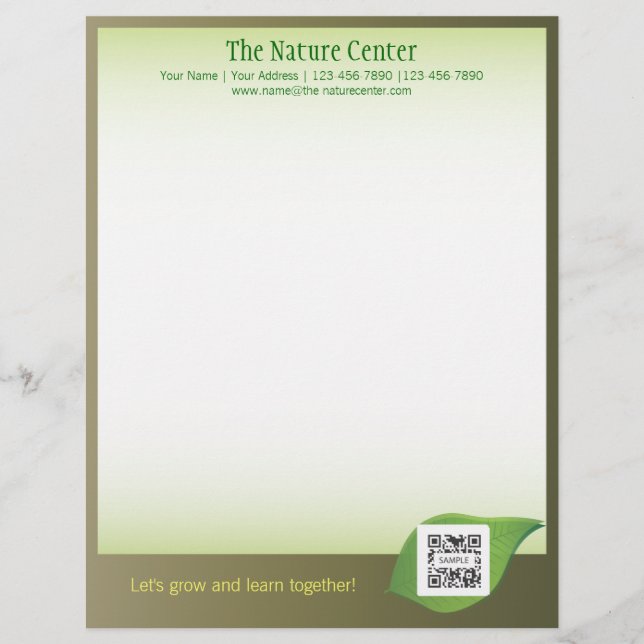 Letterhead Template Nature Center (Front)