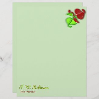 Letterhead - Two 3D Leaves with Name