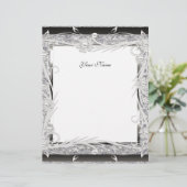 Letterhead Vintage Silver Black Floral (Standing Front)