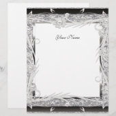 Letterhead Vintage Silver Black Floral (Front/Back)