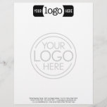 Letterhead with 2 Logos - one watermark logo<br><div class="desc">Upload Your Logo and insert your business information. This design includes a lighter watermark of your logo in the background.</div>